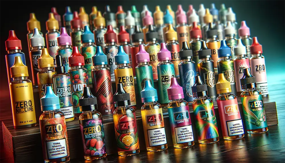 Variety of Zero Nicotine E-Liquids