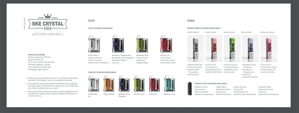 SKE Crystal 4in1 Pod System Flavours