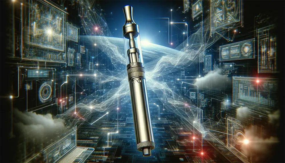 a salt nic disposable vape pen integrated into a digital data world