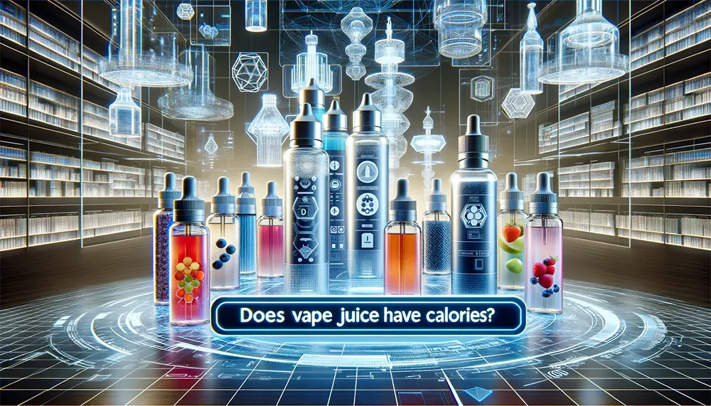 Caloric Inquiry: Does Vape Juice Have Calories? various vape juices representation in a virtual reality (VR) setting
