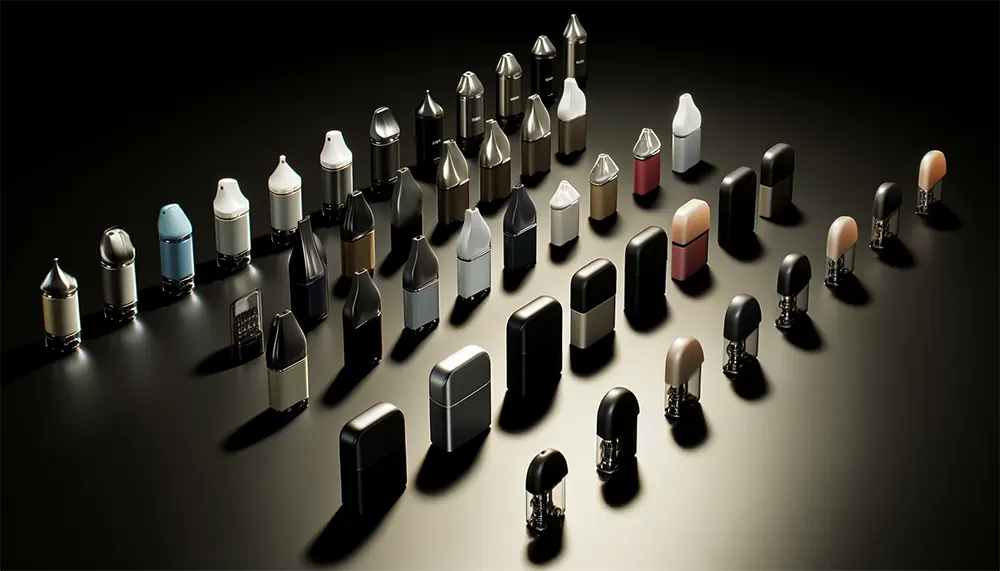 a collection of various types of vape pods