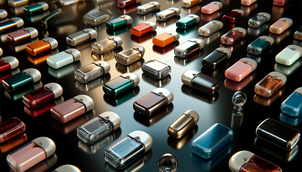 vape pods showcasing unique colors and designs