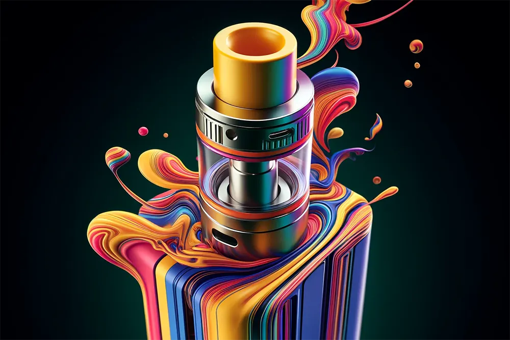 How to Refill a Vape: Tips for Beginners a top filling vape tank with bold lines and vibrant colors