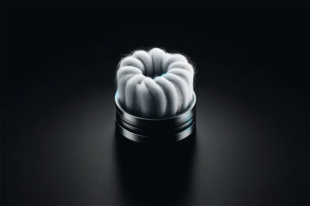 a freshly saturated vape coil