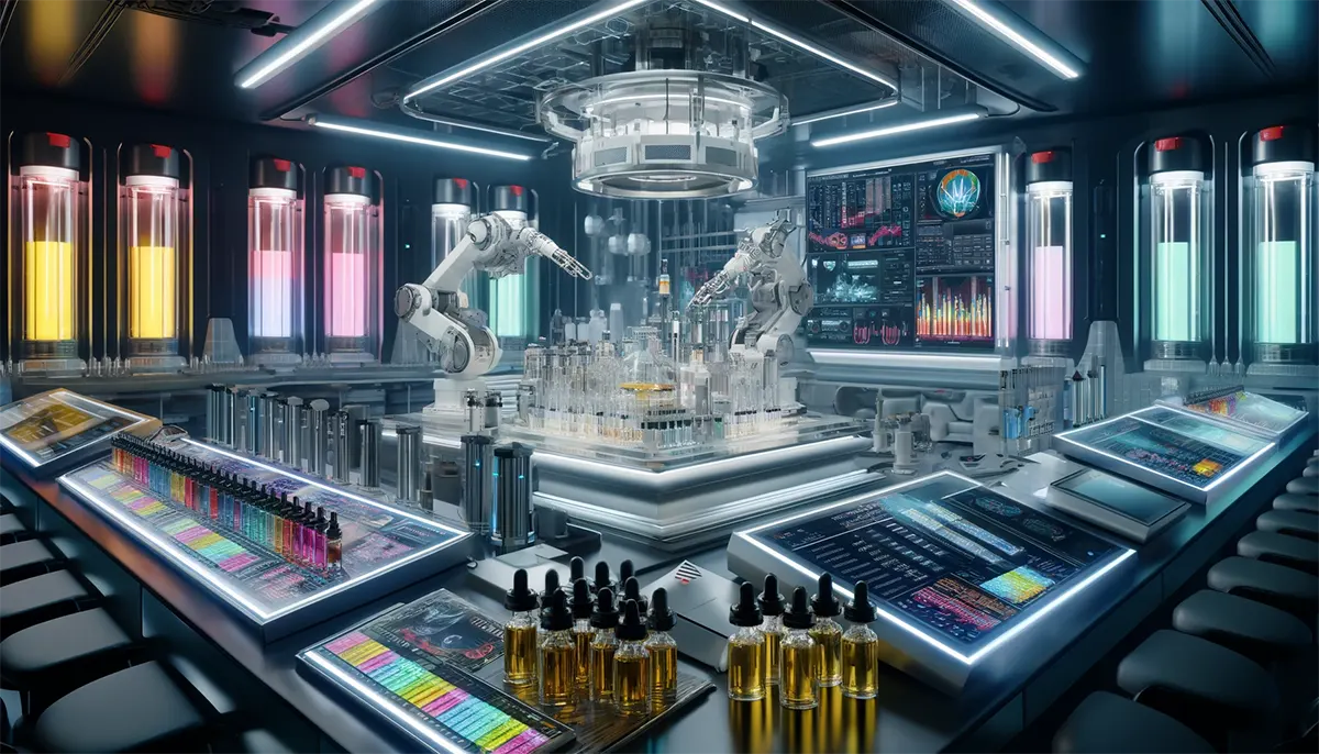 a high-tech vape juice laboratory