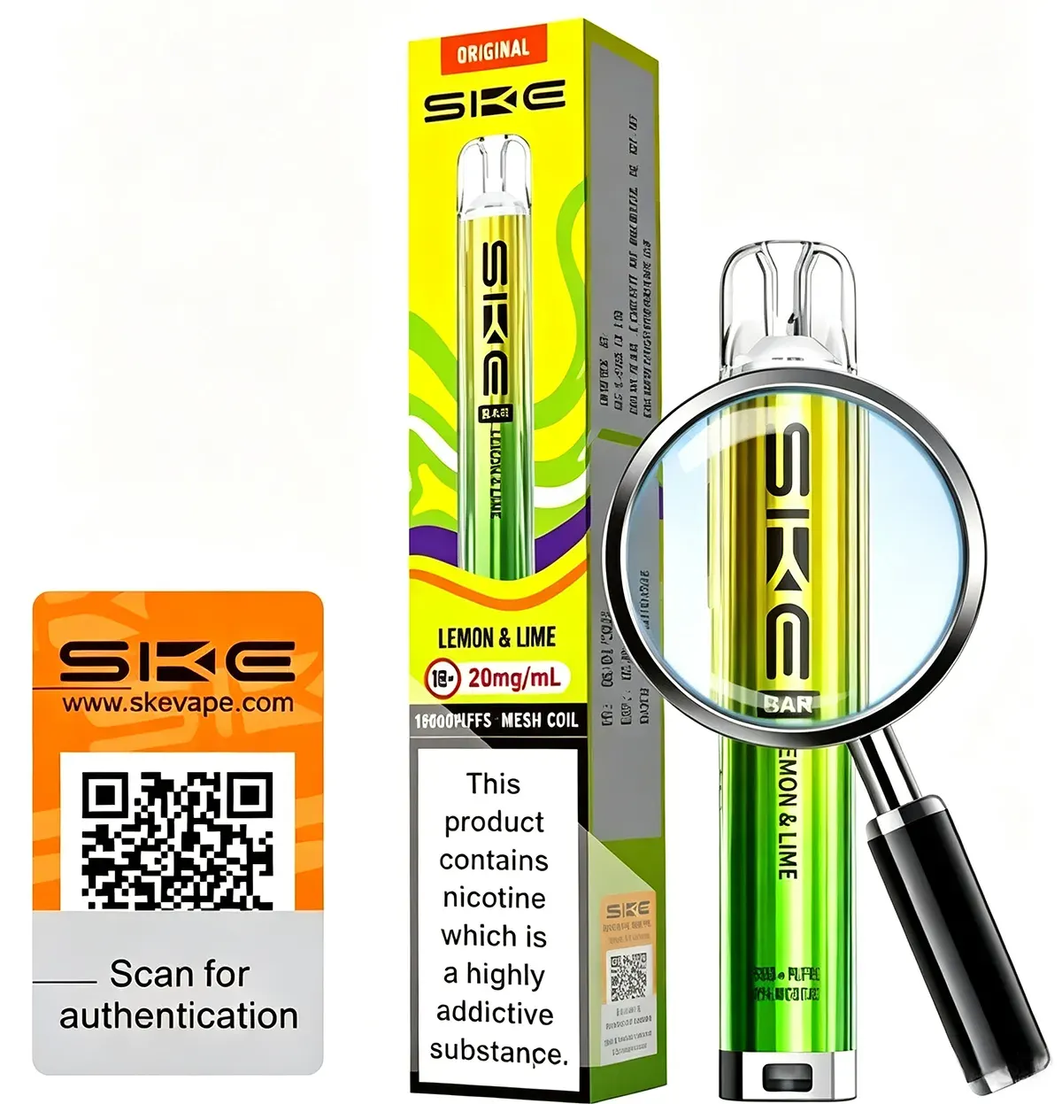Original SKE Bar product with authentication QR code