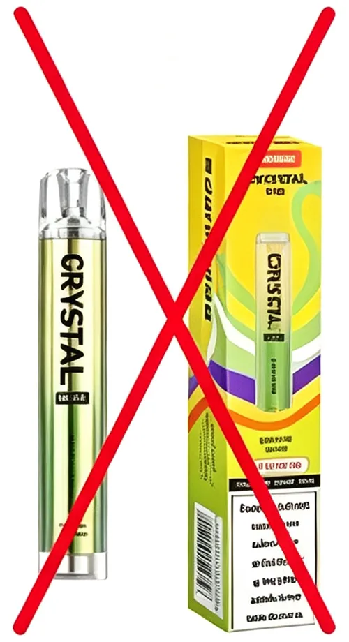 Counterfeit vape example: O******L CRYSTAL BAR