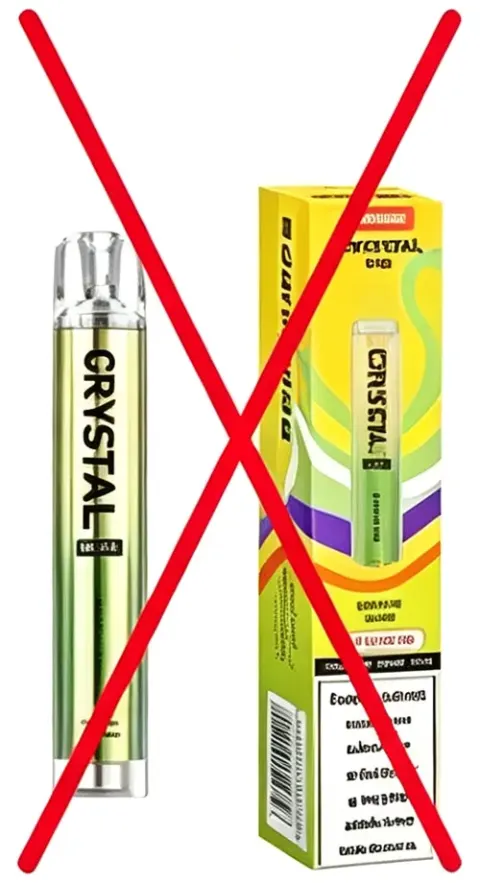 Counterfeit vape example: O******L CRYSTAL BAR