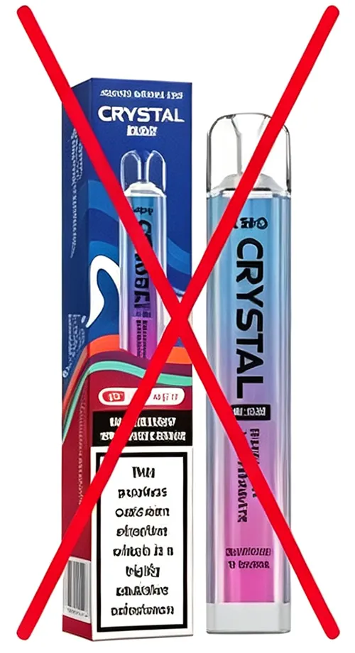 Counterfeit vape example: T*O CRYSTAL BAR